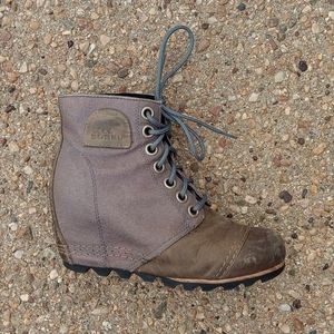 Sorel PDX 1964 premium wedge lace up ankle boots booties Women's sz 6